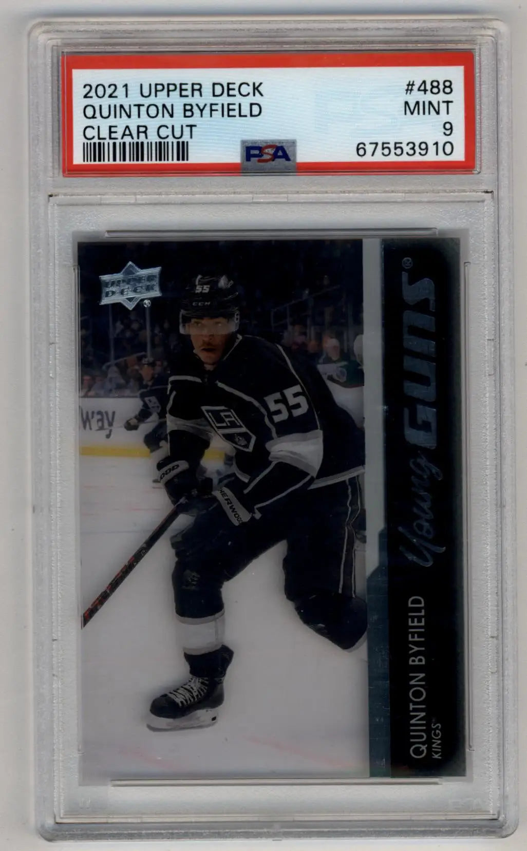 Quinton Byfield 2021-22 Upper Deck Clear Cut #488 PSA 9 Mint - Hockey Card Single