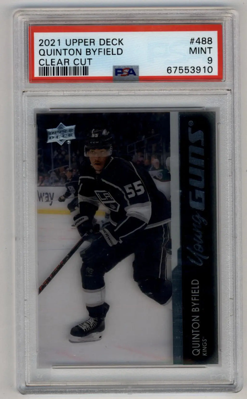 Quinton Byfield 2021-22 Upper Deck Clear Cut #488 PSA 9 Mint - Hockey Card Single