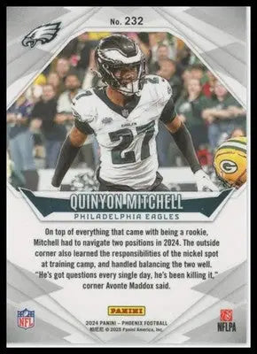 Quinyon Mitchell Rookie 2024 Panini Phoenix #232 Philadelphia Eagles