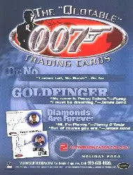 Promotional poster for Quotable 007 James Bond Trading Card Sell Sheet featuring 007 logo