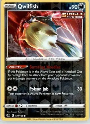 Qwilfish - Chilling Reign - 101/198 - Reverse Holo LP Pokemon - Pokémon Card Single