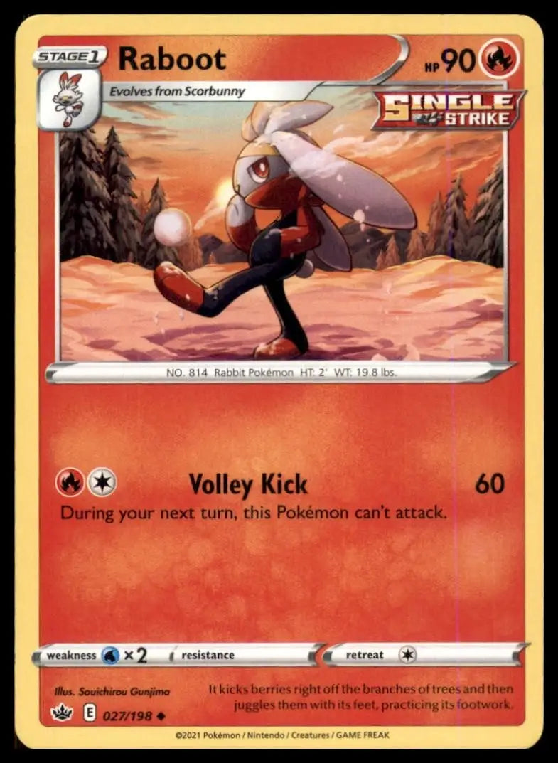 Raboot 027/198 Swsh06: Sword & Shield - Chilling Reign Regular - Pokémon Card Single