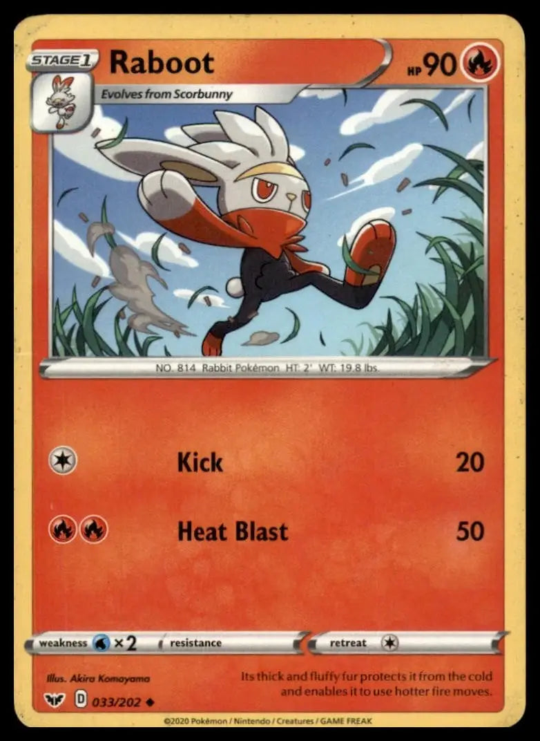 Raboot 032/202 Swsh01: Sword & Shield Regular Pokemon - Pokémon Card Single