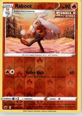Raboot - SWSH06: Chilling Reign - Reverse Holo LP - #027/198 - Pokémon Card Single