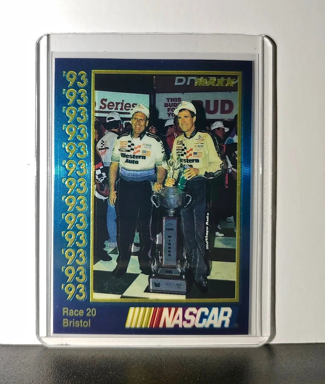 Race 20 Bristol YR 1993 Maxx Premier Plus Racing #199 NASCAR Card DARWAL Inc. - Racing Card Single