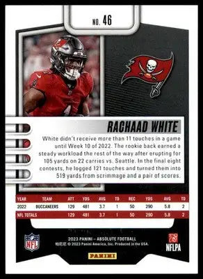 Rachaad White 2023 Panini Absolute Retail #46 Tampa Bay Buccaneers - Football Card Single