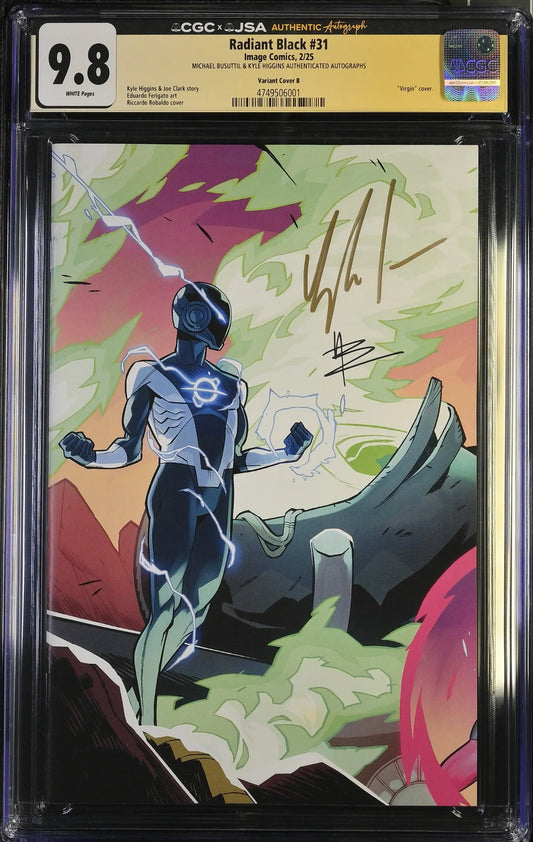 Radiant Black #31 Cover B Graded CGC 9.8 Signed by Kyle Higgins & Michel Busuttil JSA - Comic Book
