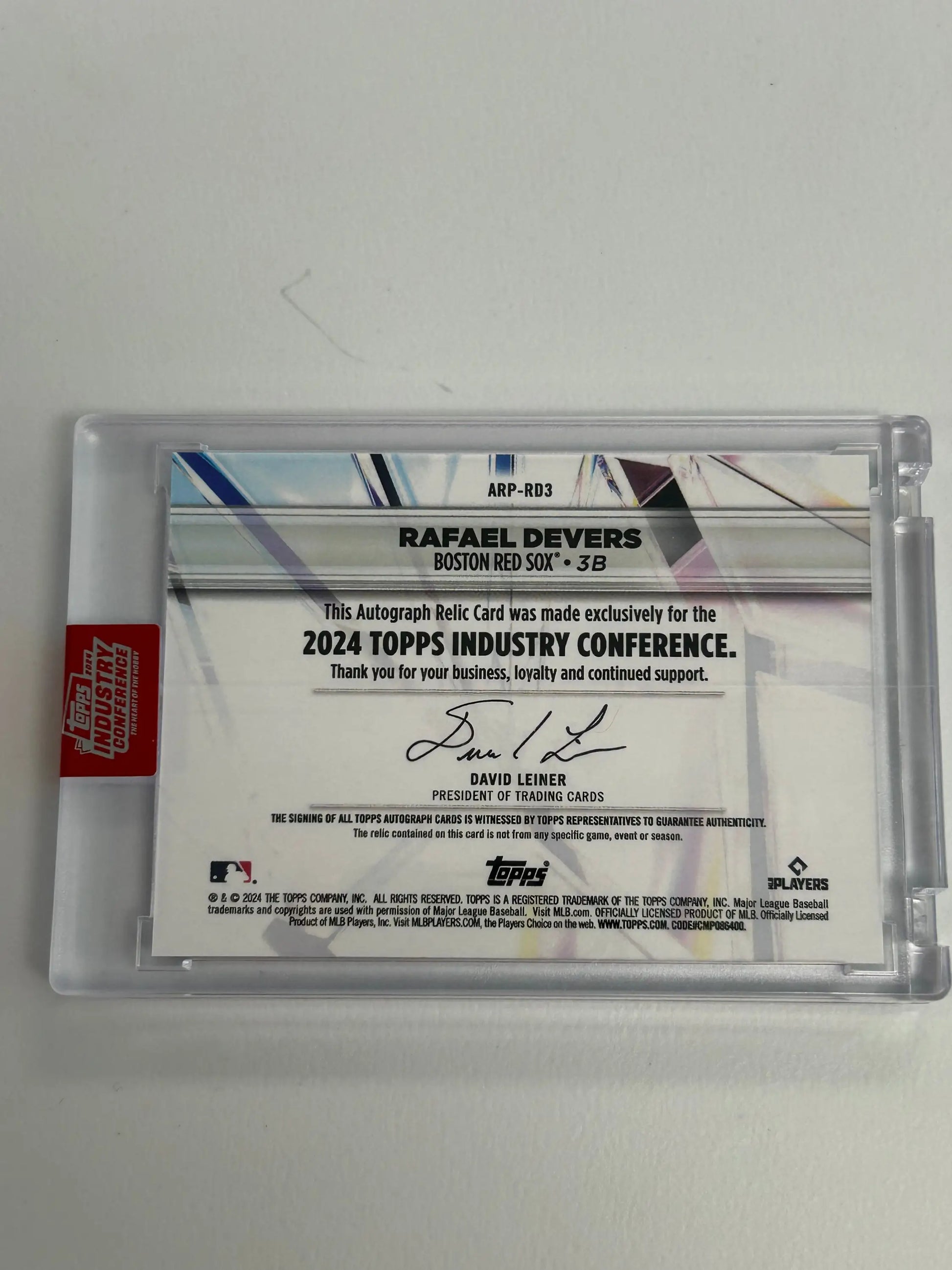 Rafael Devers 2024 Topps Industry Conference PAtch Auto #1/1 - Baseball Card Single