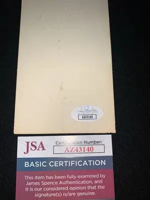 JSA authentication card and sticker for Rafael Palmeiro Texas Rangers 3x5 team issue autograph