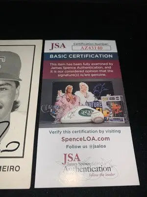 Signed Rafael Palmeiro Texas Rangers 3x5 team issue memorabilia with JSA certification