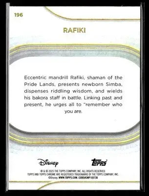 🌟 Rafiki, 2025 Topps Chrome Disney #196 🌟 - Non-Sports Card Single