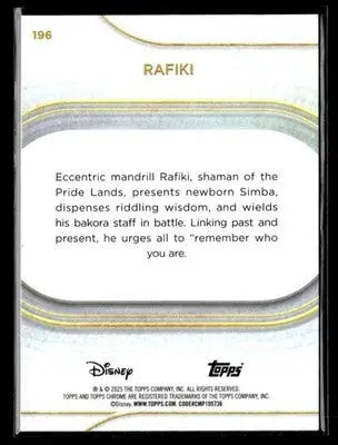 🌟 Rafiki, 2025 Topps Chrome Disney #196 🌟 - Non-Sports Card Single