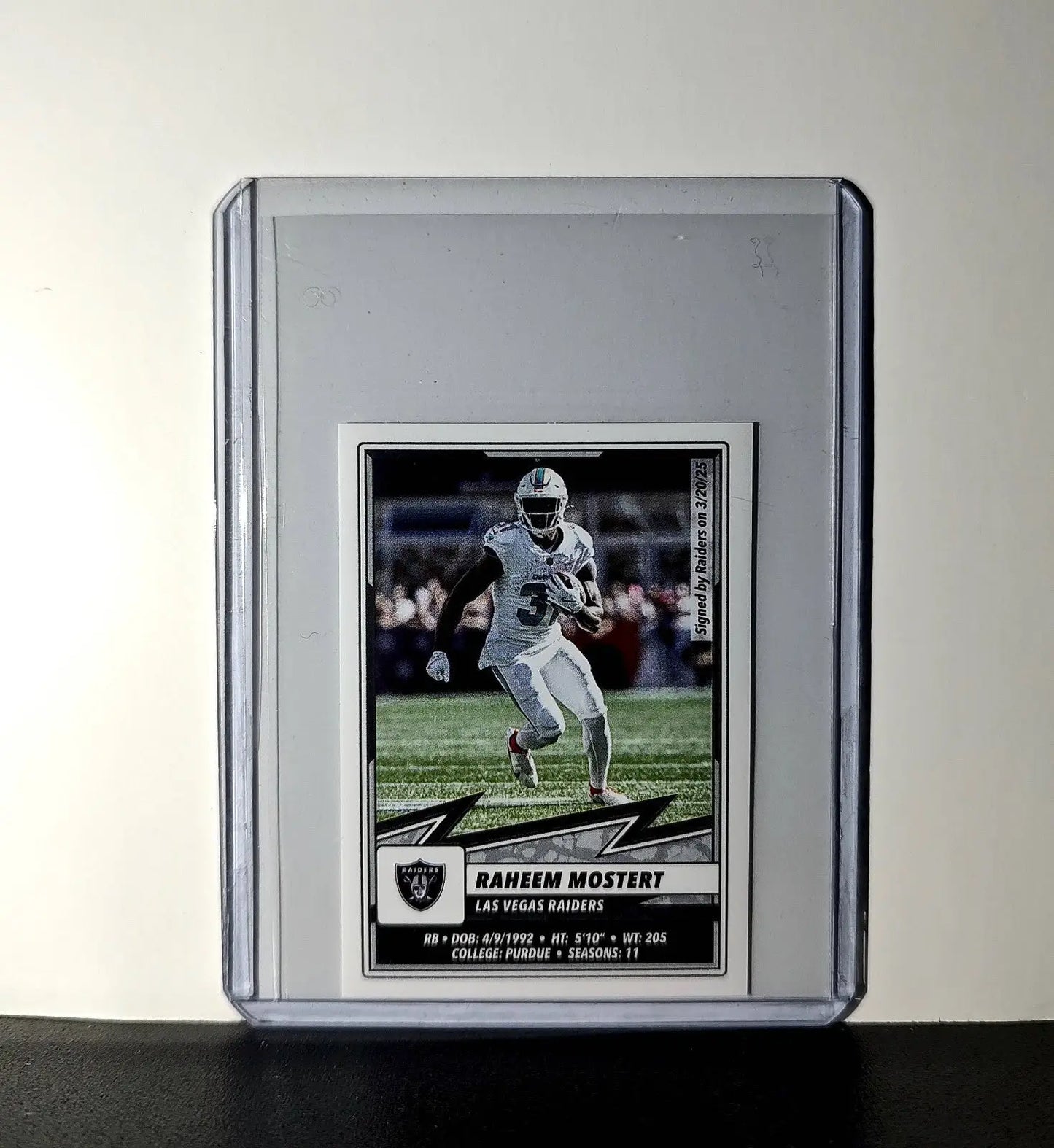 Raheem Mostert 2025 Panini NFL #265 Sticker Las Vegas Raiders