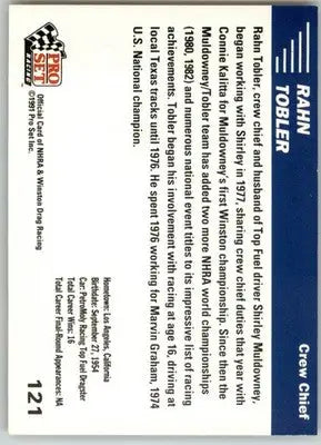 Rahn Tobler - 1991 Pro Set NHRA - #121 - Racing - Racing Card Single