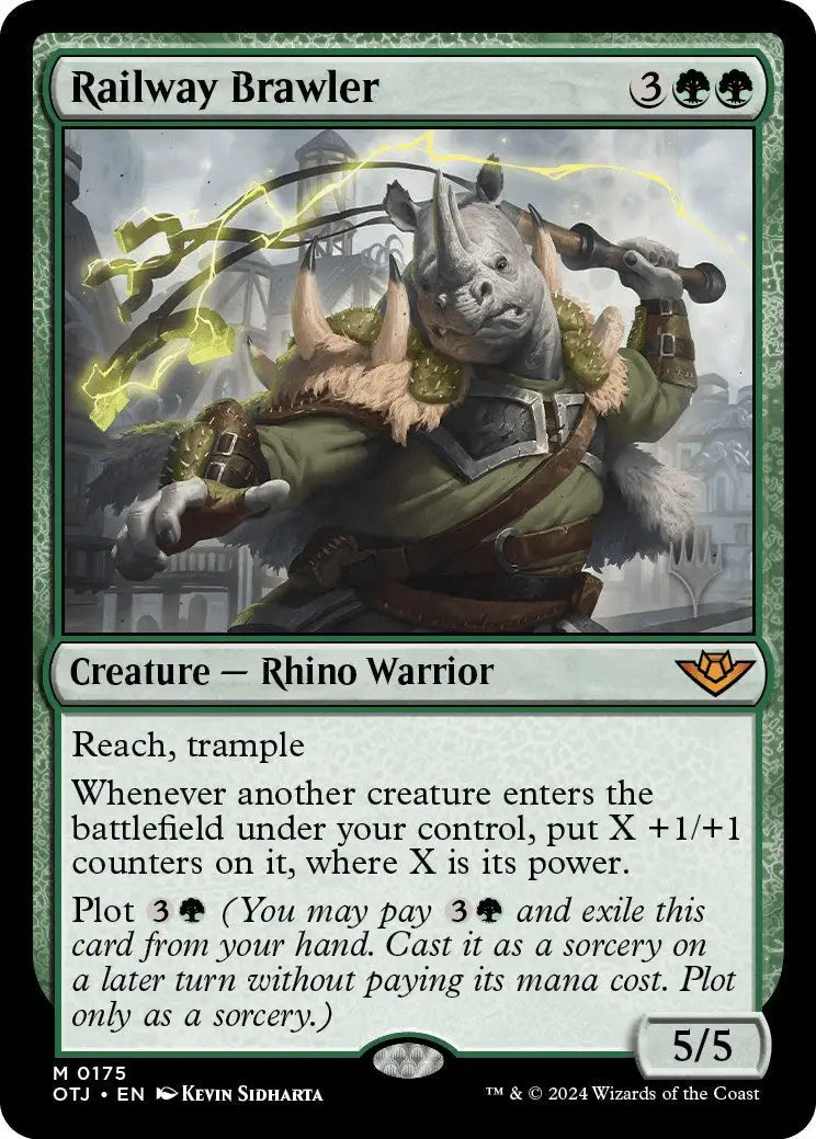 Railway Brawler (Promo Pack) [Outlaws of Thunder Junction Promos] - Magic Card Single