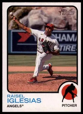 Raisel Iglesias 2022 Topps Heritage #158 Los Angeles Angels - Baseball Card Single