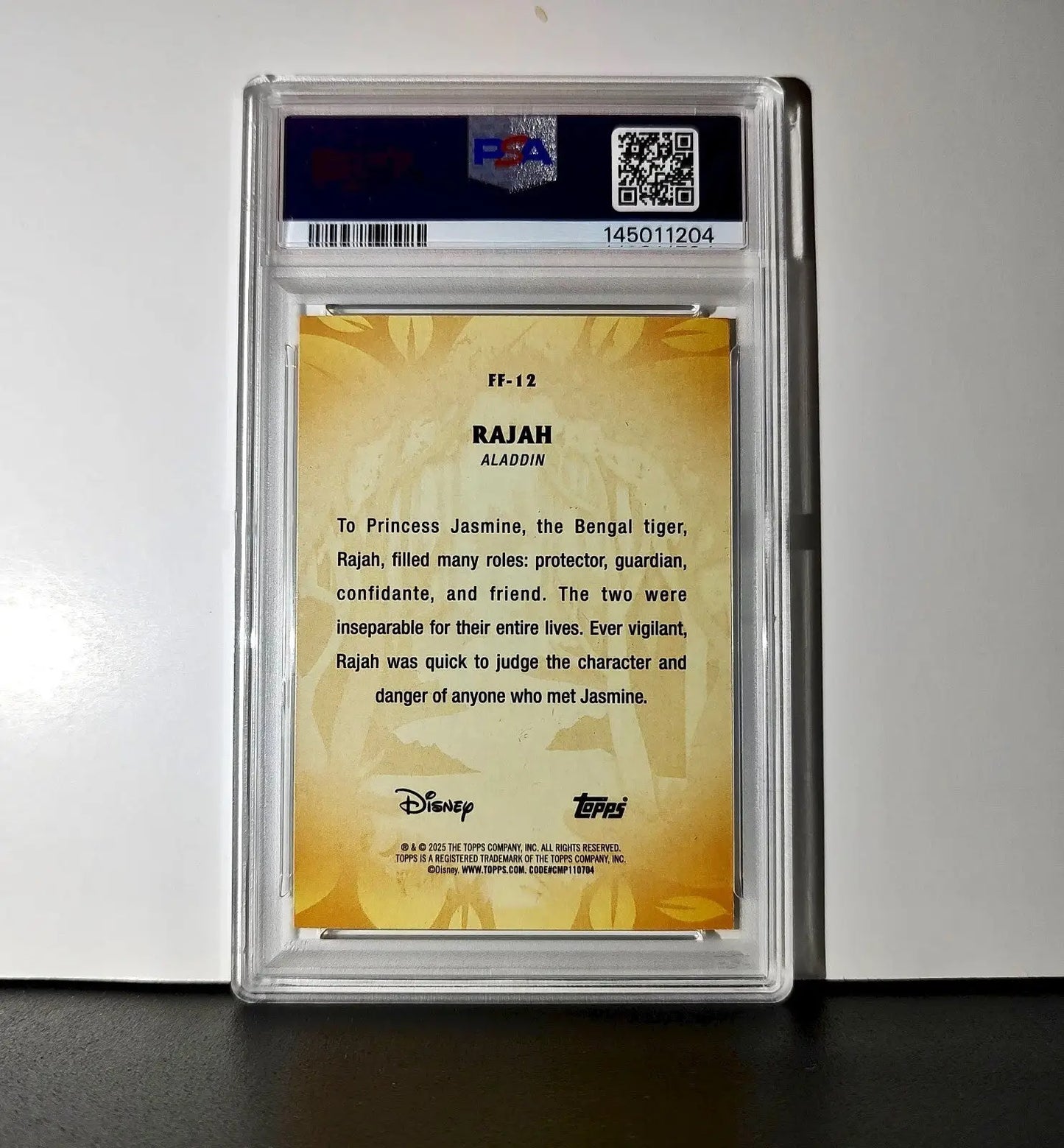 Rajah 2025 Topps Disney #FF-12 Furry Friends Card Aladdin PSA 9 MT - Non-Sports Card Single