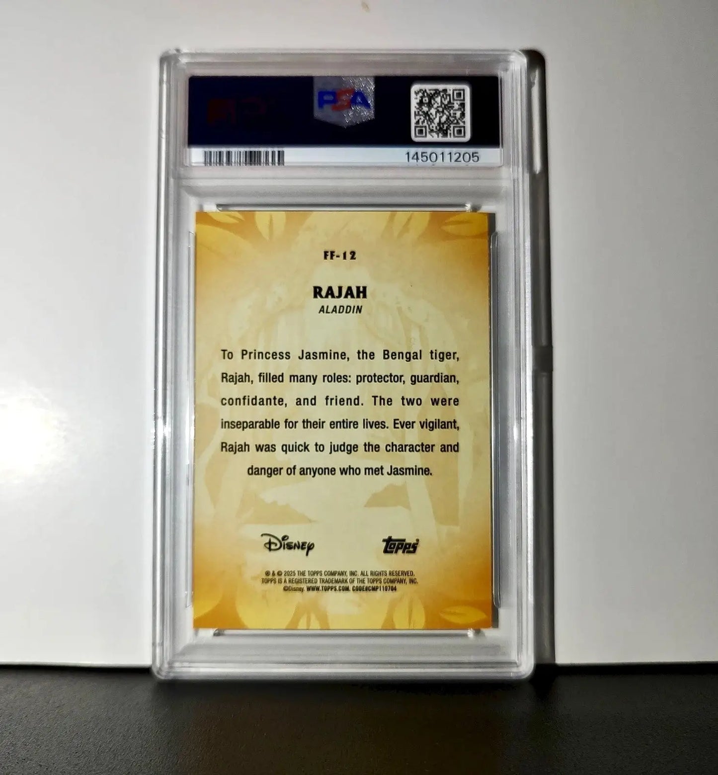 Rajah 2025 Topps Disney #FF-12 Furry Friends Card Aladdin PSA 9 - Non-Sports Card Single