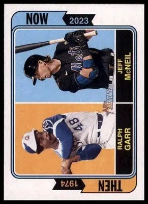 Ralph Garr / Jeff McNeil 2023 Topps Heritage Then and Now #TAN-15 - Baseball Card Single
