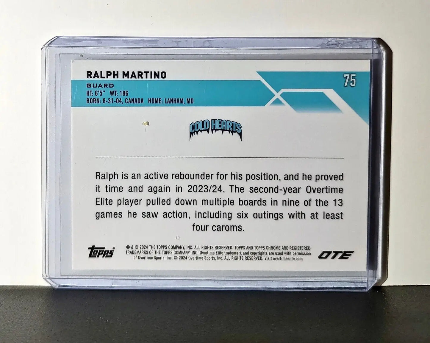 Ralph Martino 2023-24 Topps Chrome Overtime #75 Card Cold Hearts - Other
