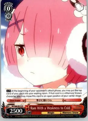 Ram With a Weakness to Cold - Re:ZERO Memory Snow - RZ/S68-E019 R - NM - TCG Card Single