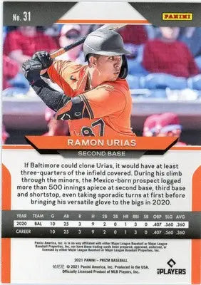 Ramon Urias Rookie 2021 Panini Prizm #31 Baltimore Orioles - Baseball Card Single