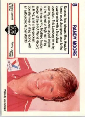 Randy Moore - 1991 Racing Legends IHRA - #8 - Racing - Racing Card Single