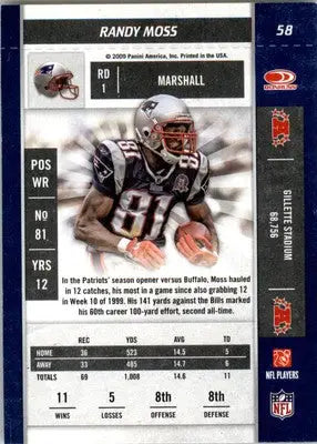 Randy Moss - 2009 Playoff Contenders - #58 - Football - Football Card Single