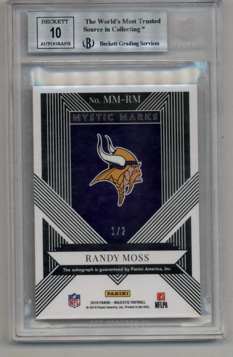 Randy Moss 2019 Majestic Gold Mystic Marks Auto 1/2 BGS 9 Mint - Football Card Single
