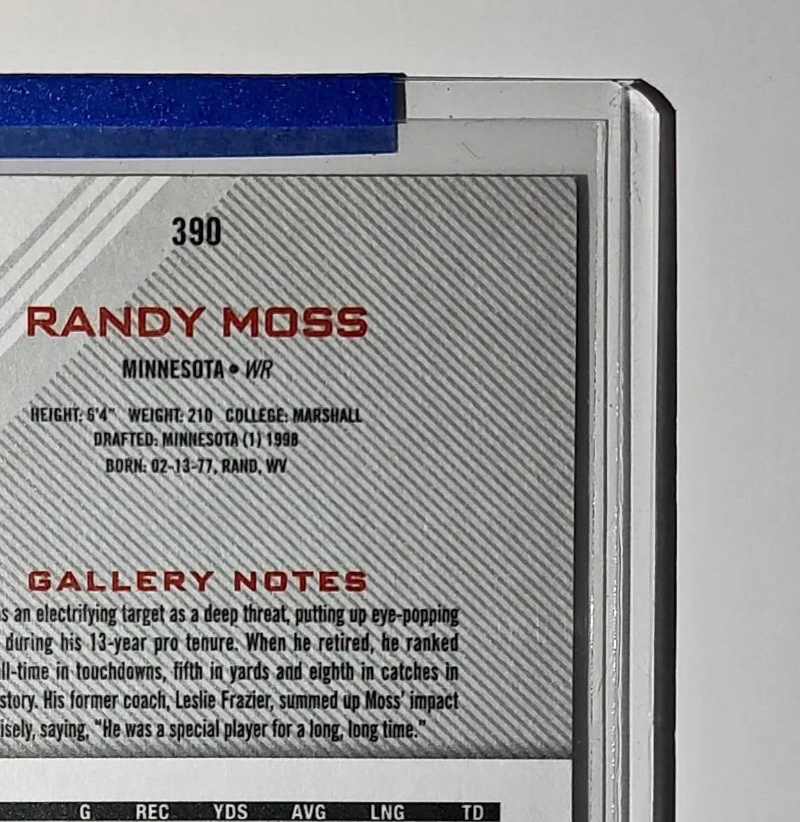 Randy Moss 2023 Topps Gallery NFL #390 Card Minnesota Vikings - Football Card Single