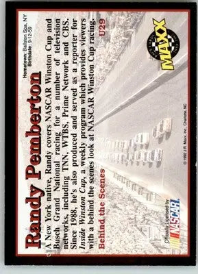 Randy Pemberton - 1992 Maxx Update (Black) - #U29 - RC Racing - Racing Card Single