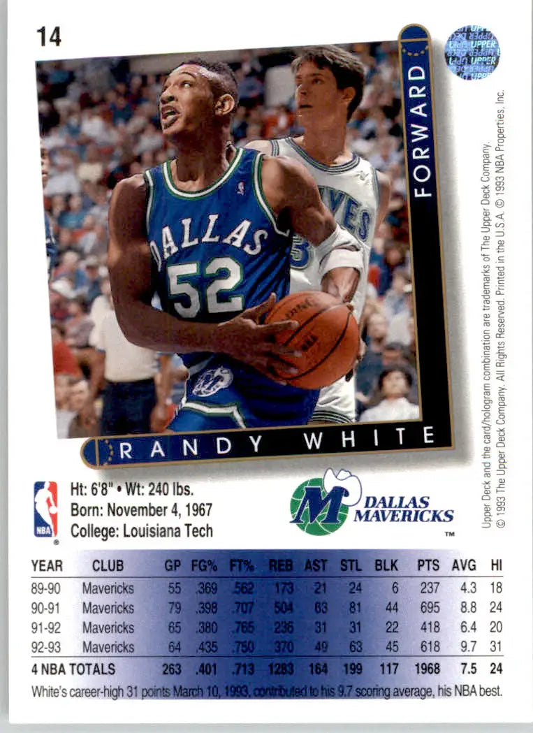 Randy White - 1993-94 Upper Deck - #14 - Basketball - Basketball Card Single
