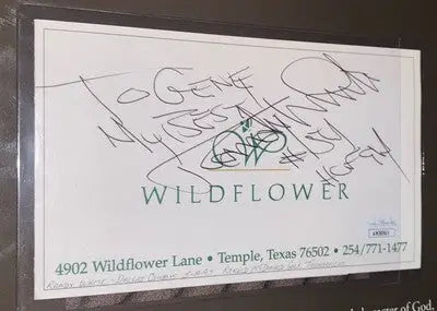 Signed Wildflower advertisement of Randy White cut autograph for Dallas Cowboys 1997 golf card