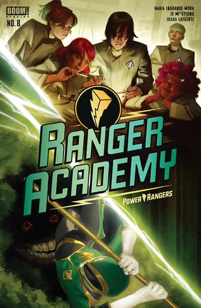 Ranger Academy #8 Cover A Mercado features Power Rangers with glowing green energy effects