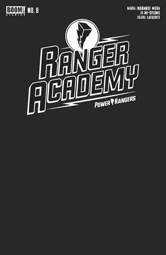 Black and white Ranger Academy logo with diamond emblem on Cover B Sketch Variant