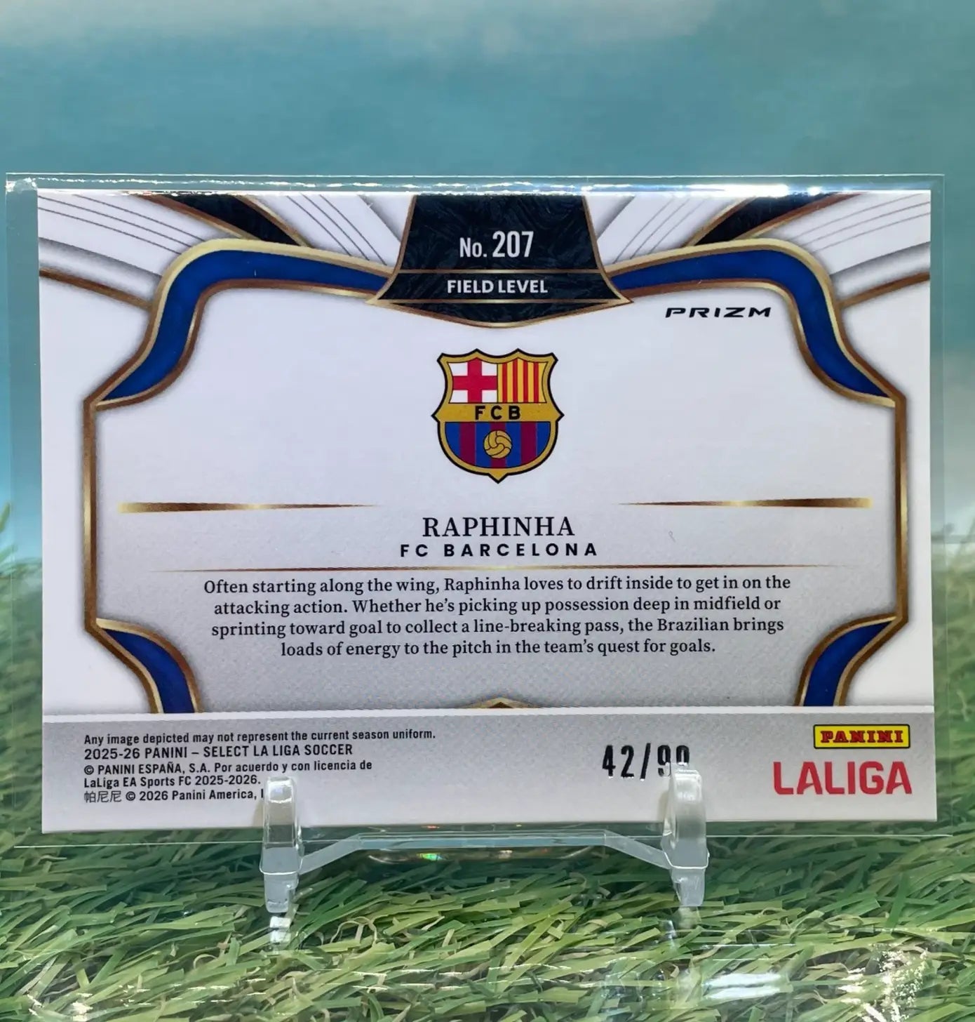 Raphinha 2025-26 Panini Select La Liga #207 Pink Mojo Field Level /99 Barcelona - Soccer Card Single
