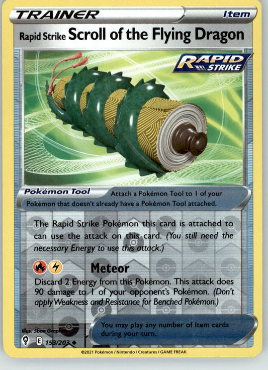 Rapid Strike Scroll of the Flying Dragon Evolving Skies 153/203 Reverse Holo LP - Pokémon Card Single