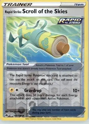 Rapid Strike Scroll of the Skies - Chilling Reign - Reverse Holo LP - #151/198 - Pokémon Card Single