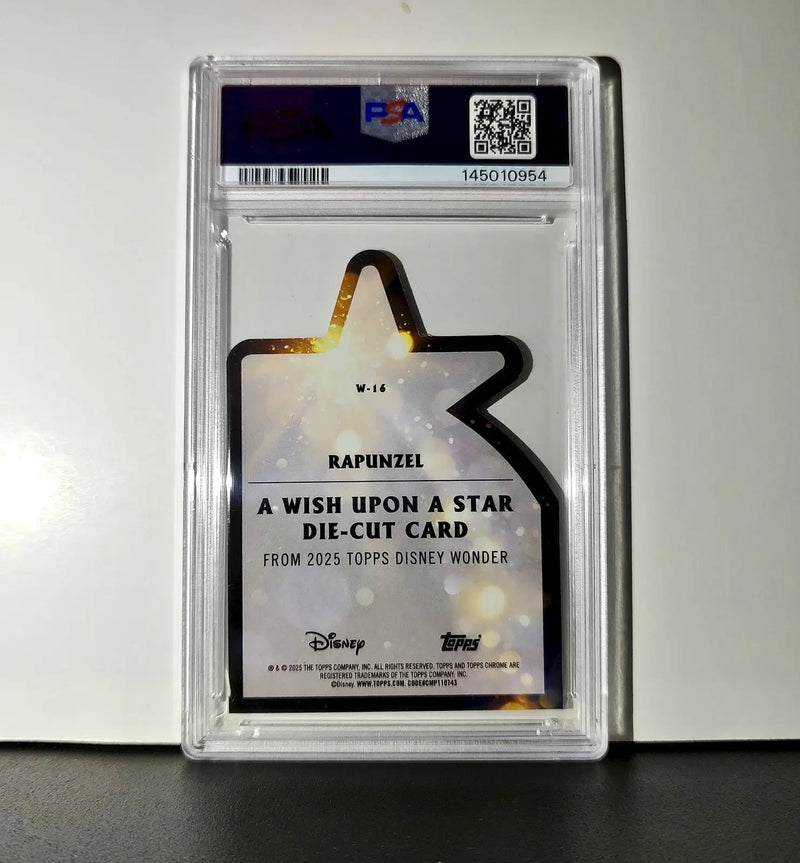 Rapunzel 2025 Topps Chrome Disney #W-16 Wish Upon A Star Die Cut Tangled PSA 9
