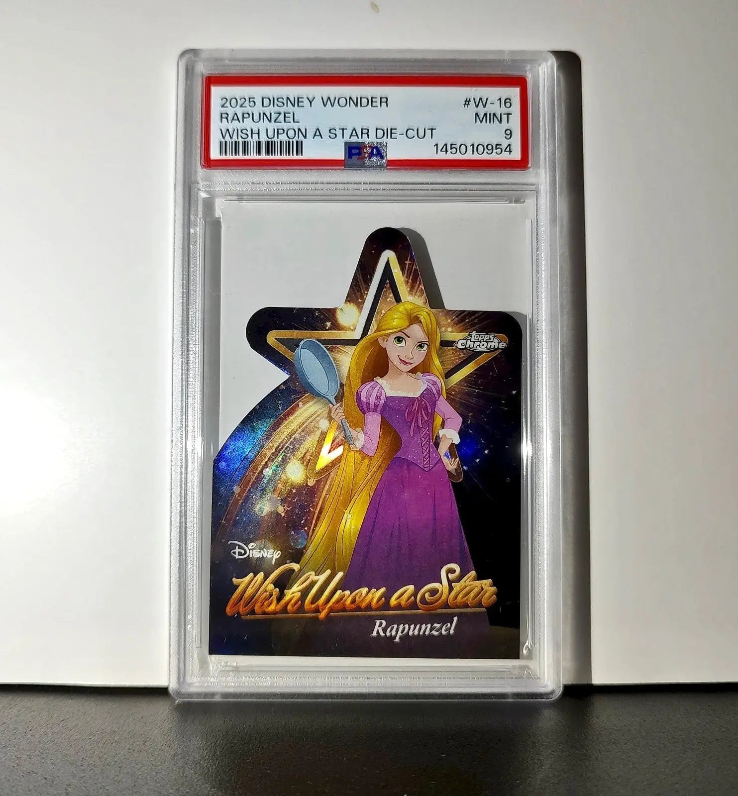 Rapunzel 2025 Topps Chrome Disney #W-16 Wish Upon A Star Die Cut Tangled PSA 9
