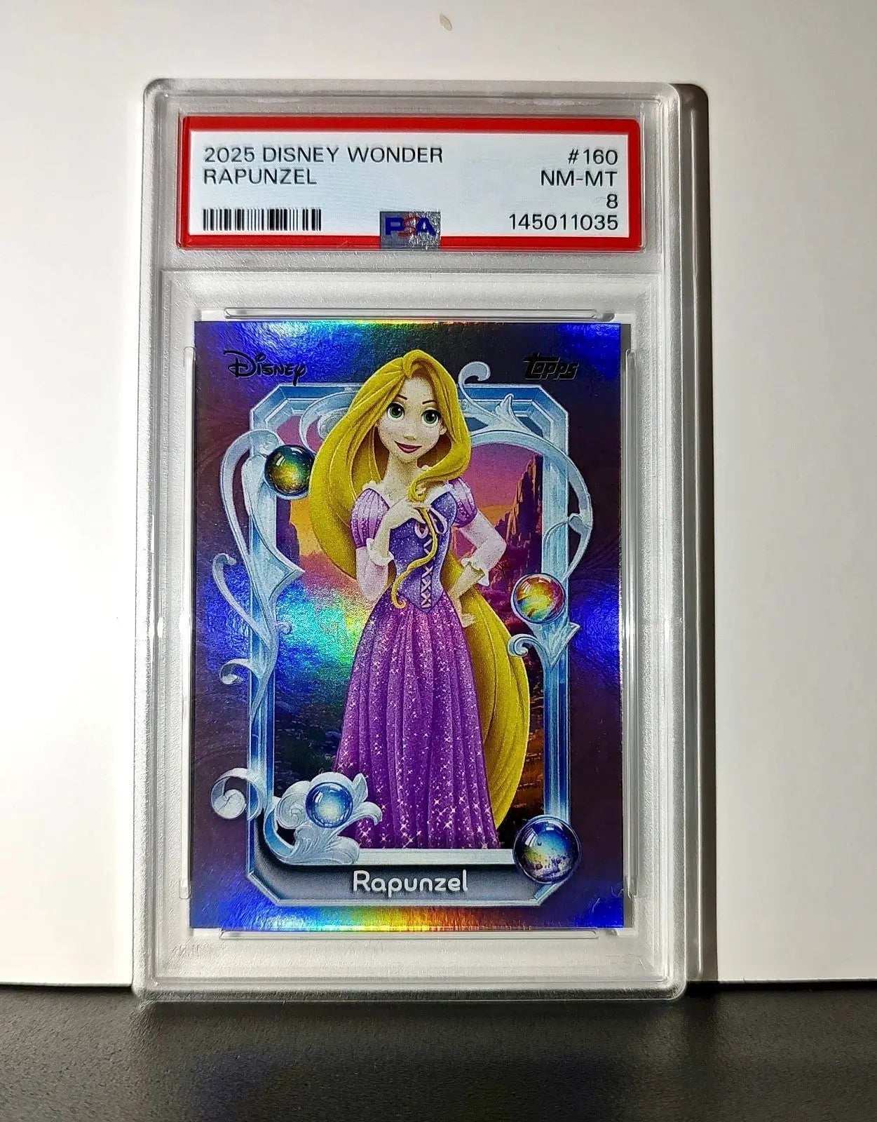 Rapunzel 2025 Topps Disney Cartoon Princess #160 Card Tangled PSA 8