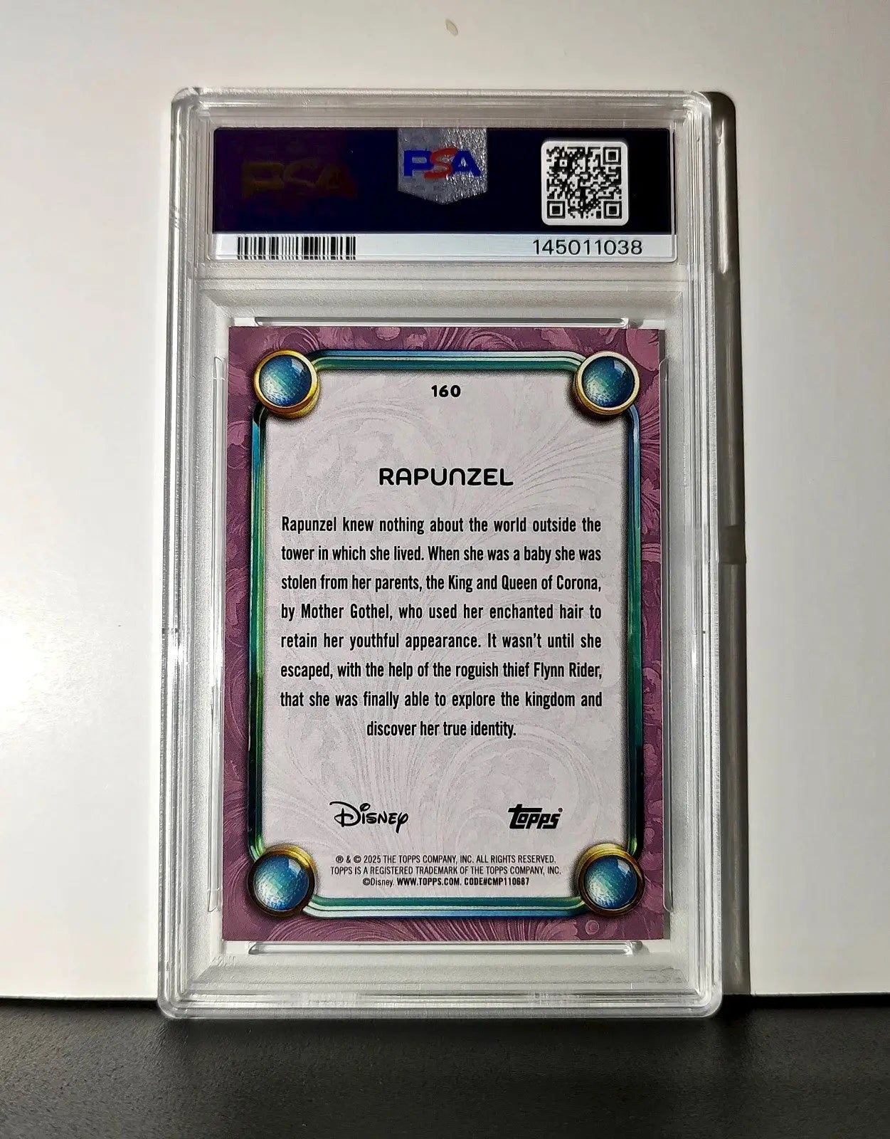 Rapunzel 2025 Topps Disney Cartoon Princess #160 Card Tangled PSA 8 - Non-Sports Card Single