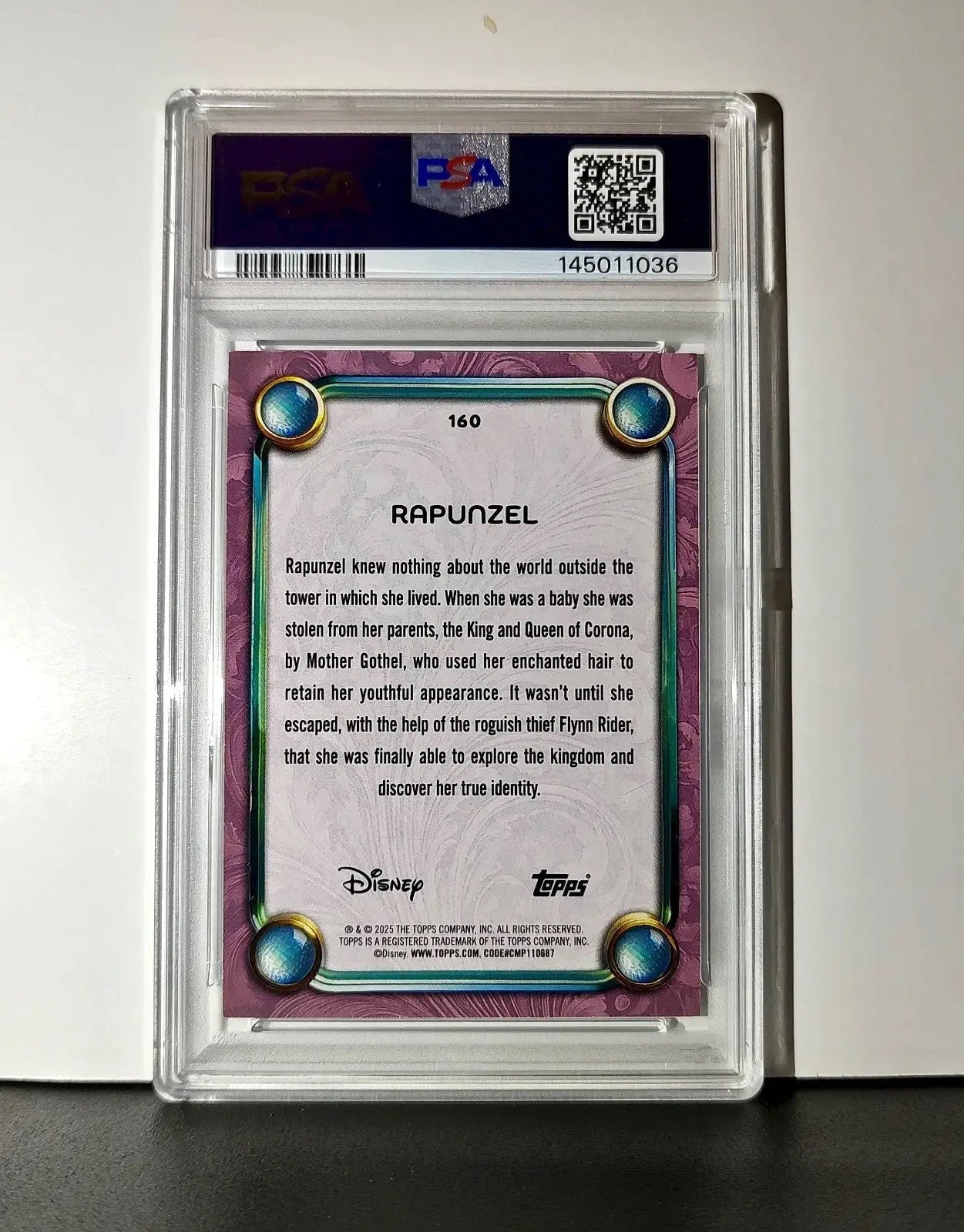 Rapunzel 2025 Topps Disney Cartoon Princess #160 Card Tangled PSA 9 MT - Non-Sports Card Single