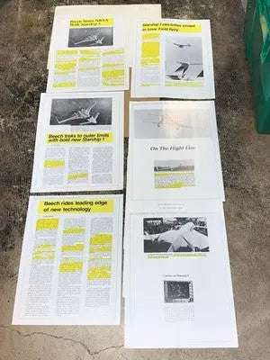 RARE 1983 Beechcraft Starship 1 Airplane Press Release Promo Kit Photo Specs + Other