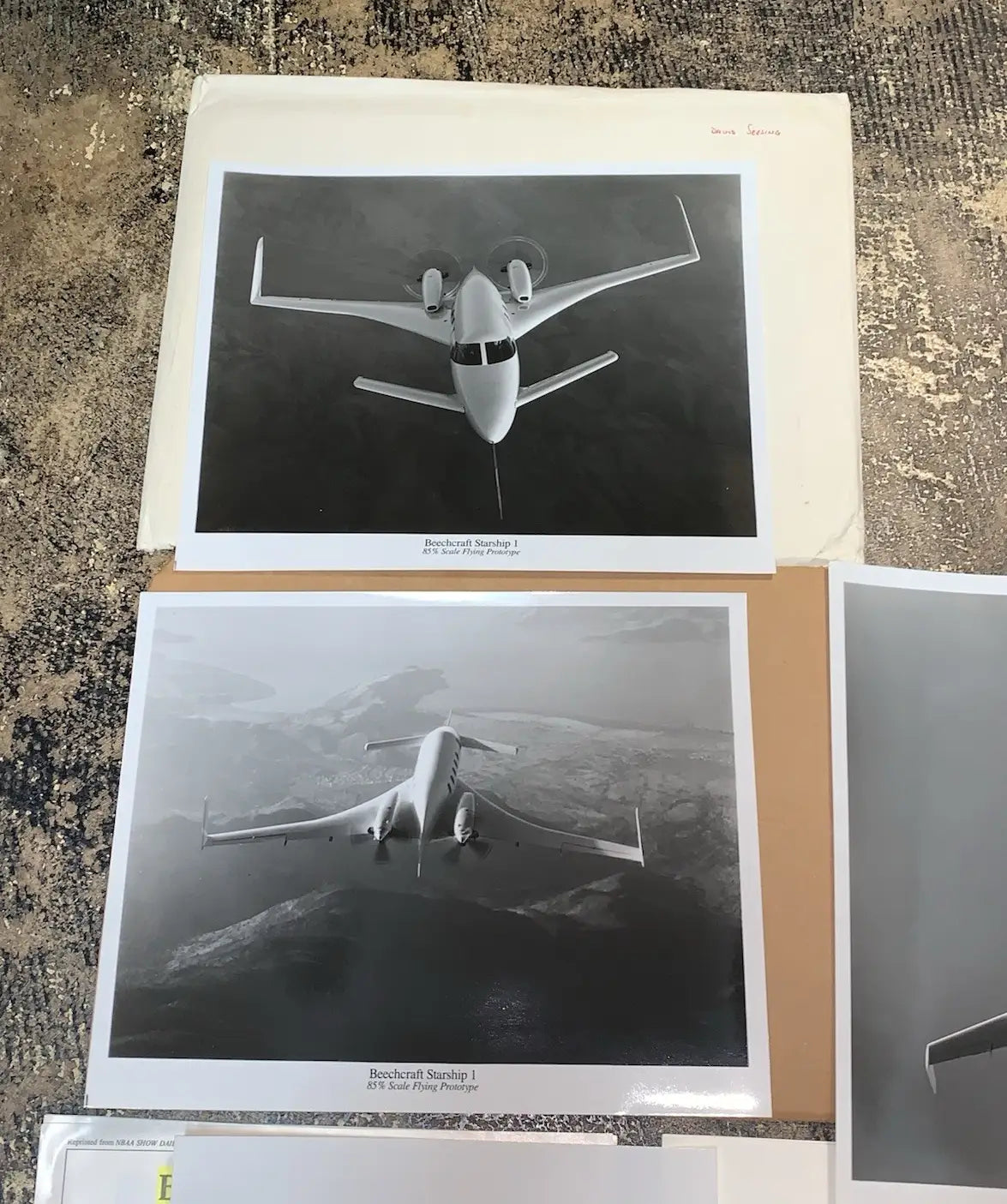 RARE 1983 Beechcraft Starship 1 Airplane Press Release Promo Kit Photo Specs + Other