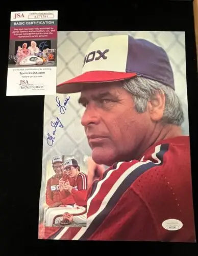 Signed Charley Lau baseball photo Chicago White Sox memorabilia for collectors