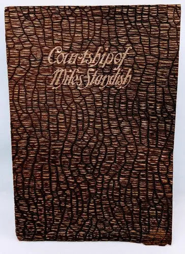 Brown textured book cover featuring miles standish circa 1900 by Henry Wadsworth Longfellow