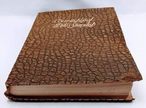 Old textured hardcover book featuring Miles Standish circa 1900 Chicago Henry Wadsworth Longfellow