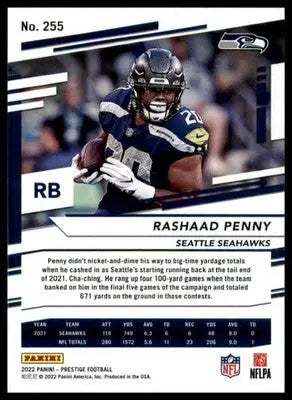 Rashaad Penny 2022 Panini Prestige #255 Seattle Seahawks - Football Card Single