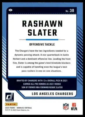 Rashawn Slater 2024 Donruss #38 Los Angeles Chargers - Football Card Single
